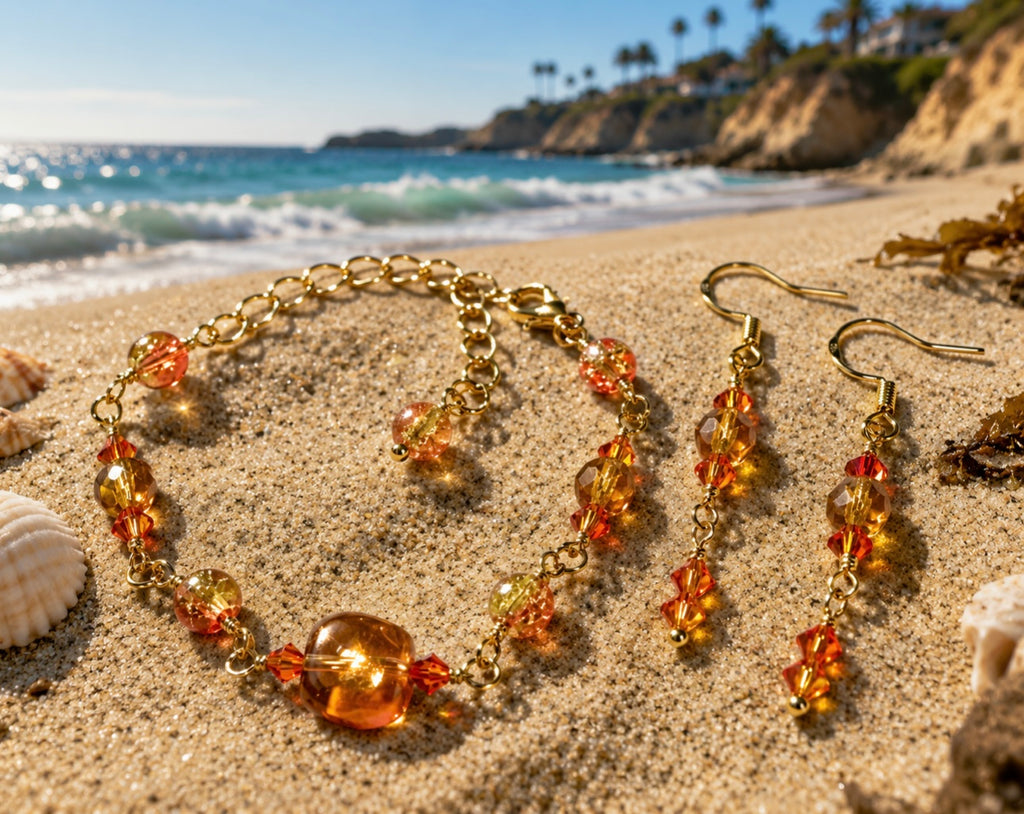 Seaside Sunset Bracelet & Earrings Jewelry Set