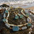 Boho Beach Glass Bracelet & Earrings Set