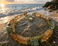 Champagne Jade Beach Bracelet Beaded Handmade
