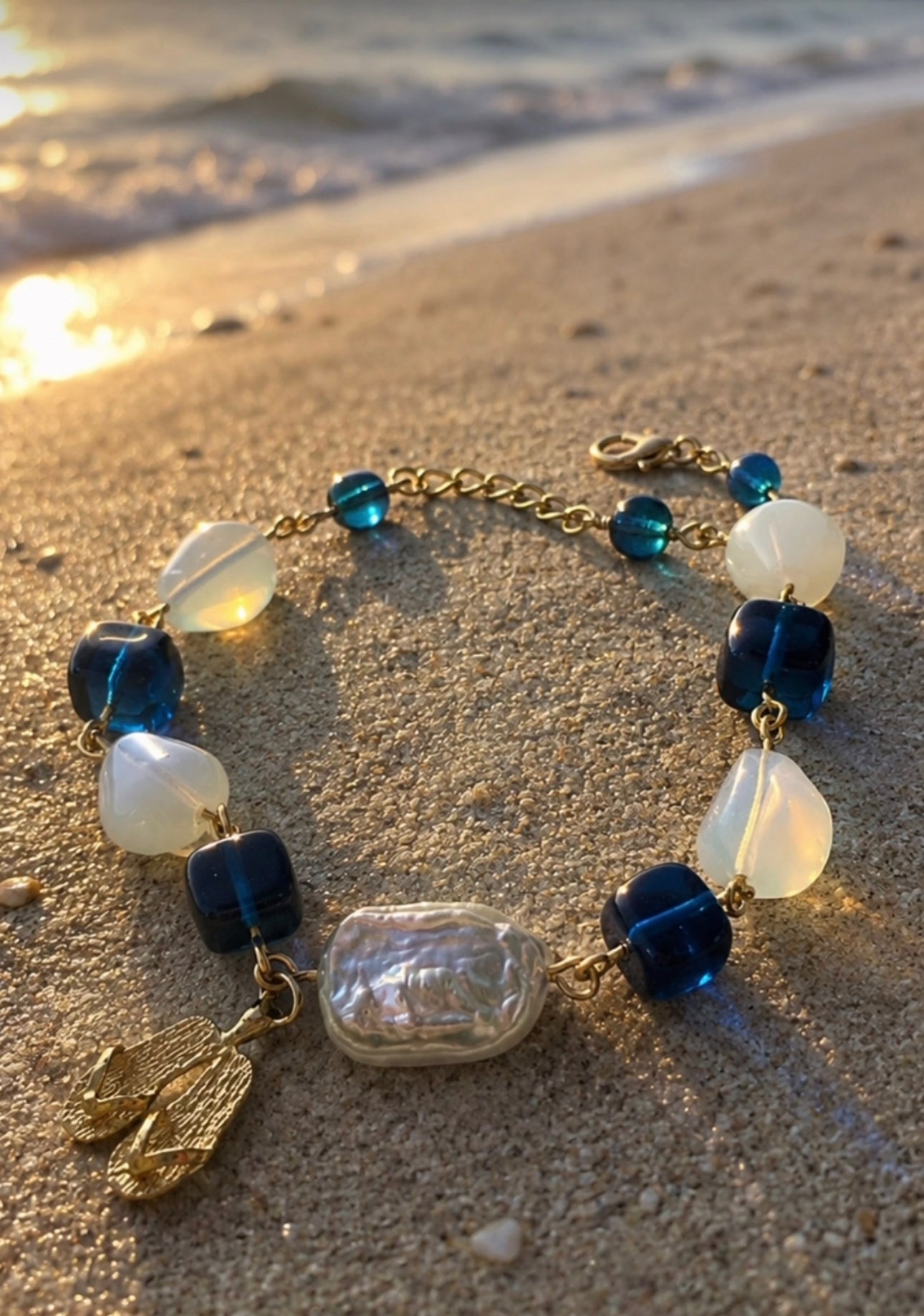 Baroque Pearl Bracelet Glass Beads
