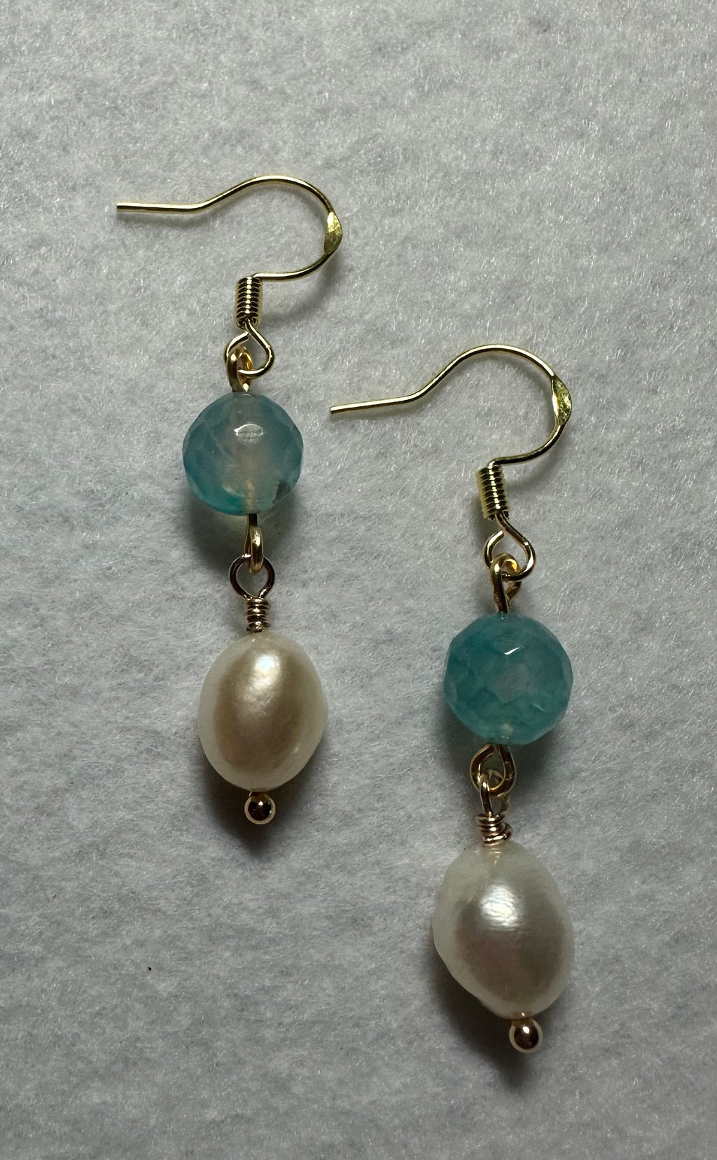 Regency Style Pearl & Aquamarine Earrings