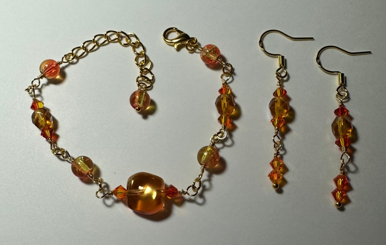 Seaside Sunset Bracelet & Earrings Jewelry Set