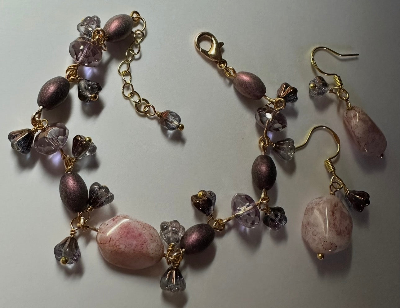 Romancing the Stone Beaded Bracelet & Earrings Jewelry Set