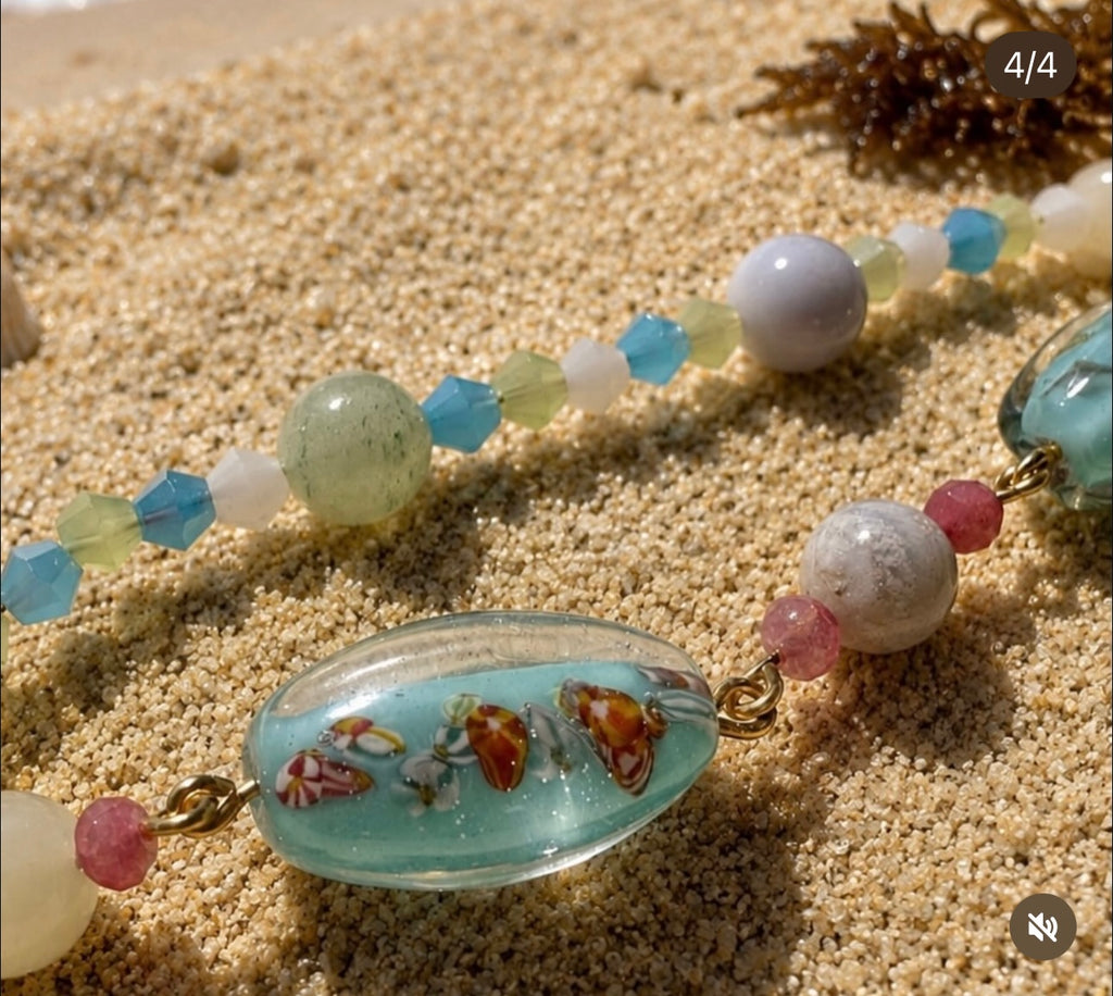 Coastal Glass Bead Bracelet