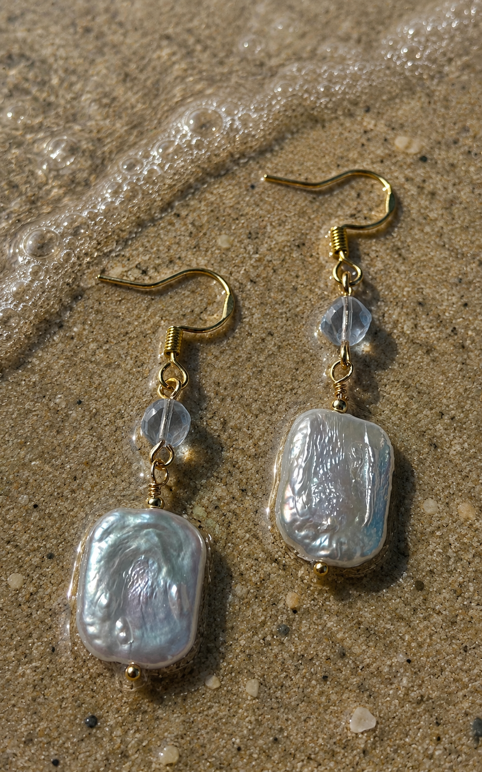 Shimmering Lavender Pearl Earrings