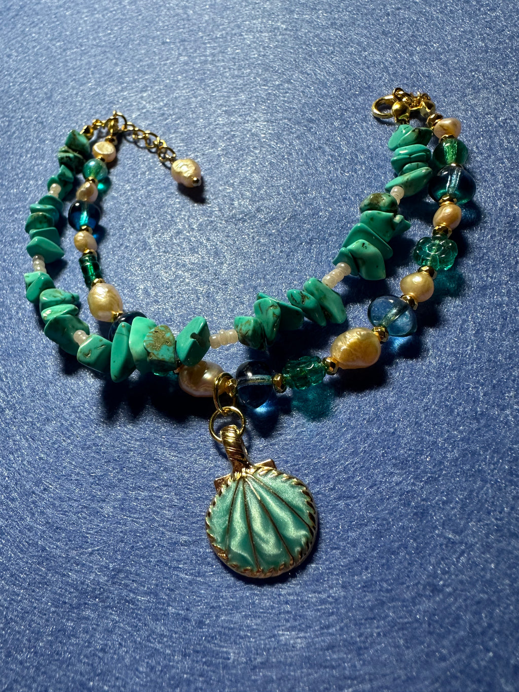 Pearl & Turquoise Charm Bracelet