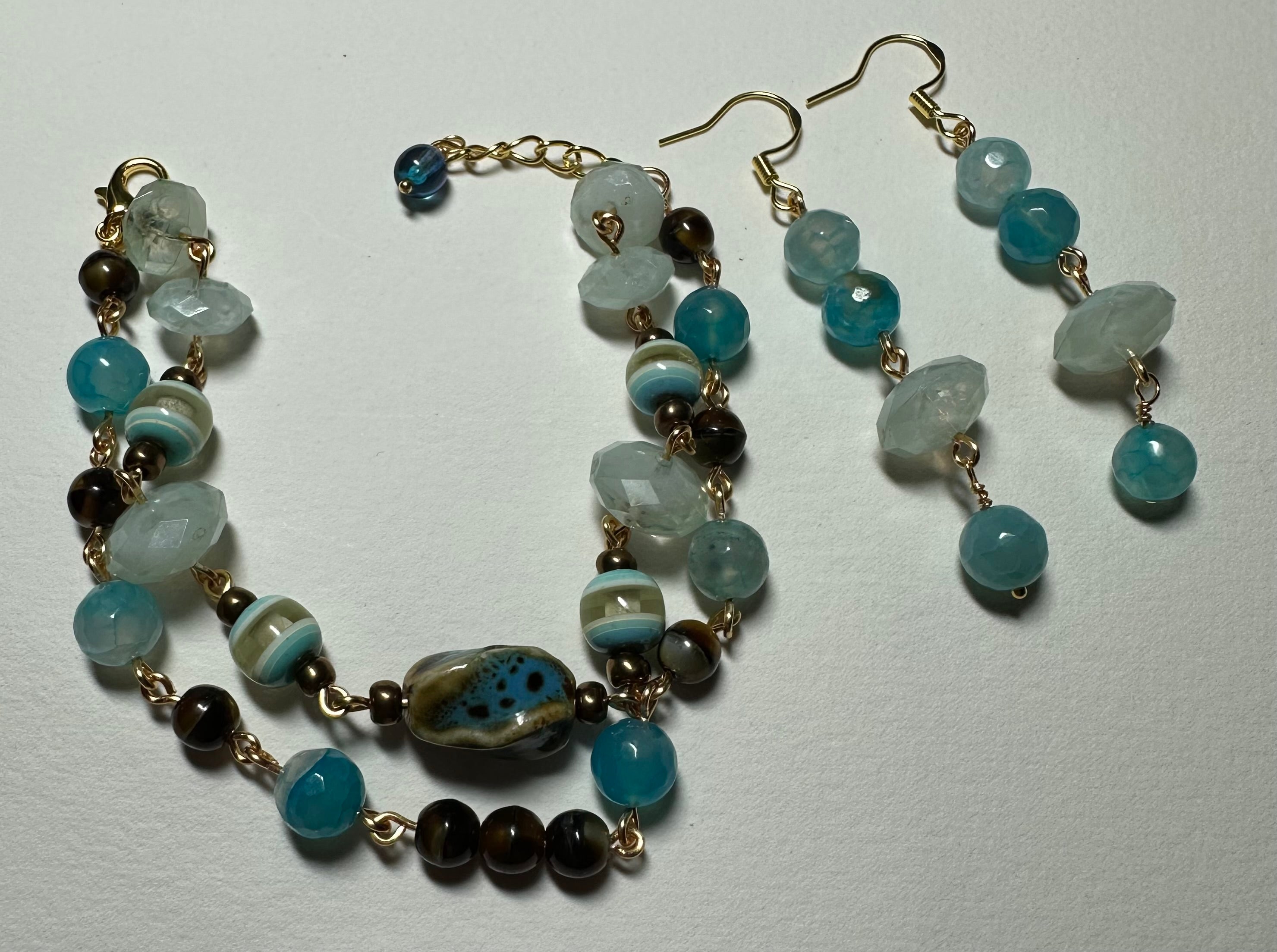 Beach Bracelet Glass Beads Handmade