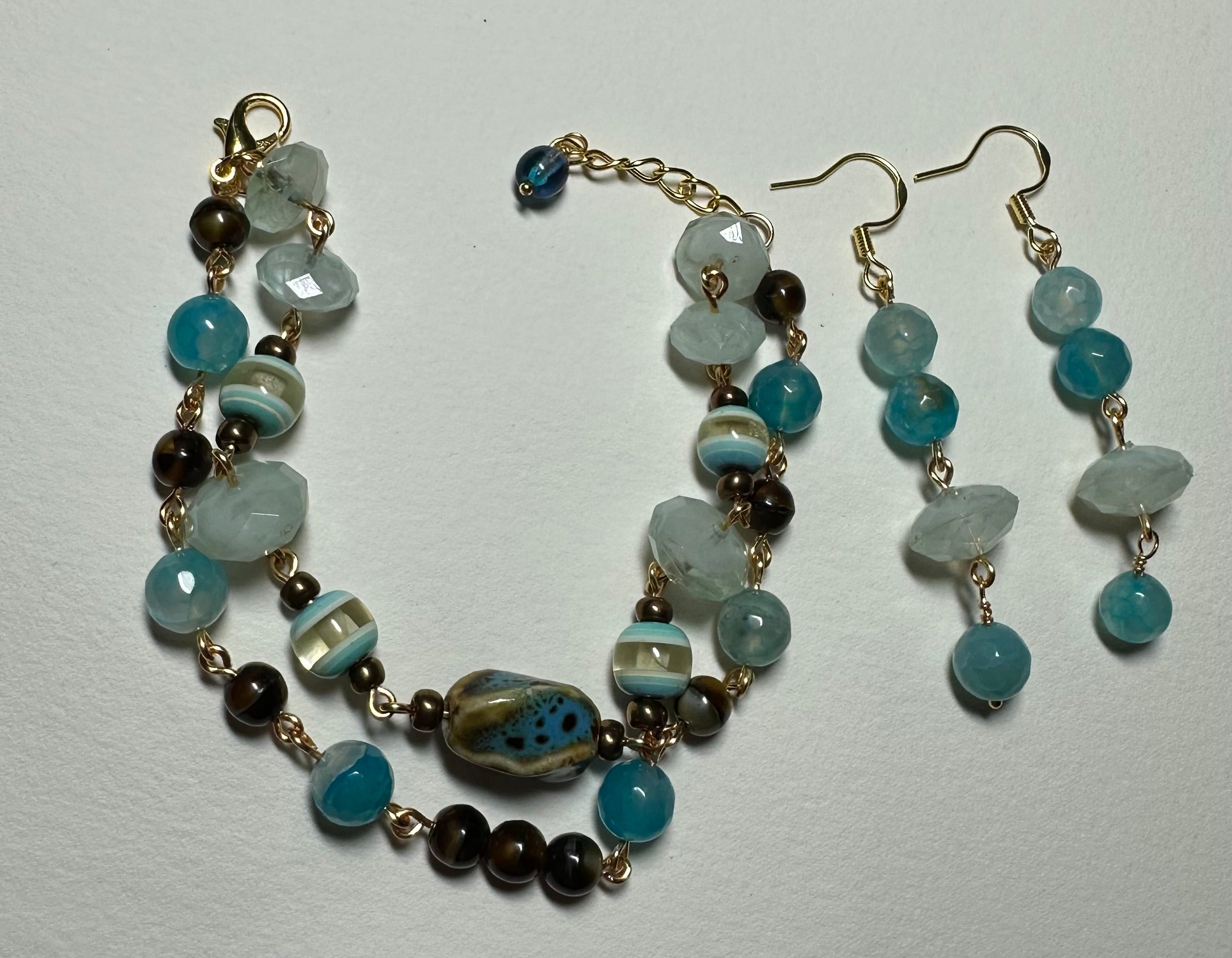 Beach Bracelet Glass Beads Handmade