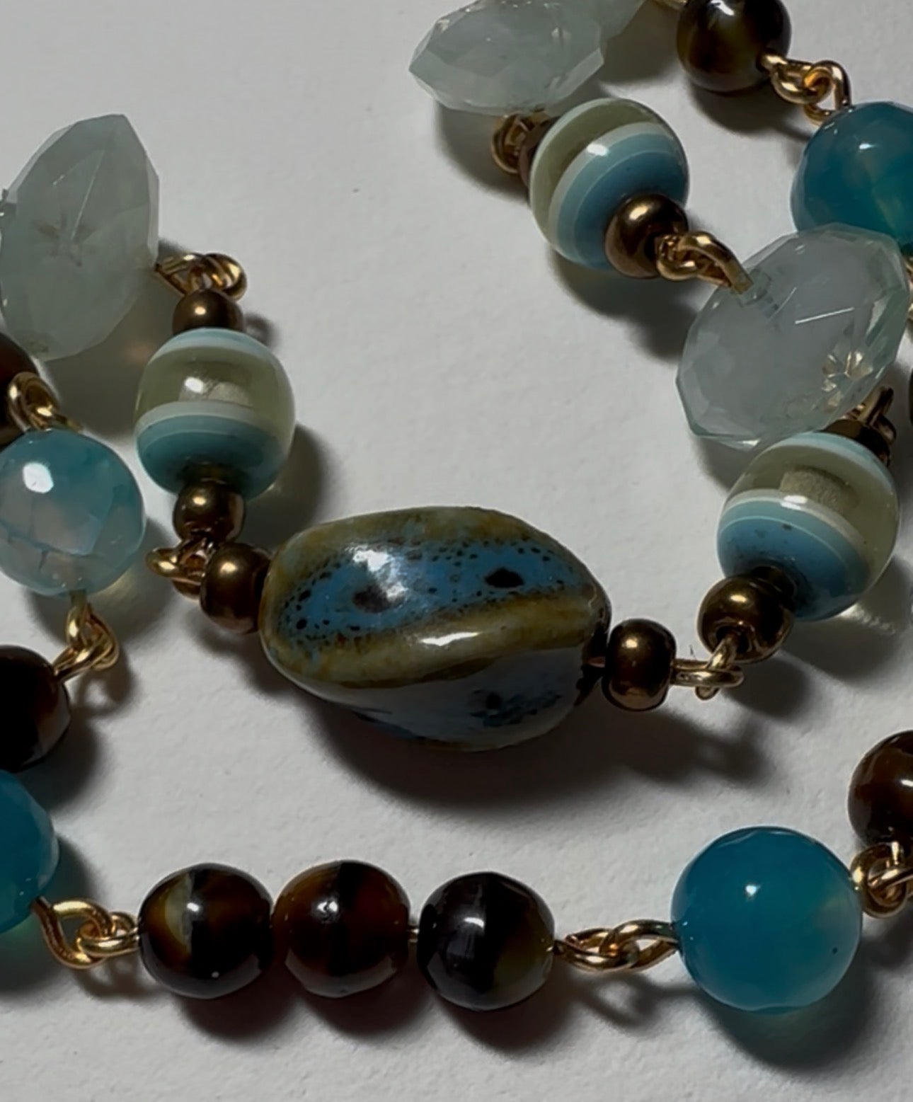 Beach Bracelet Glass Beads Handmade